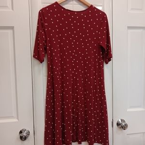 Old Navy, Sz Medium, mini swing dress, Red polka dot.